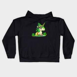 Cute and Funny St Patrick’s Day Unicorn Design Lepricorn Kids Hoodie